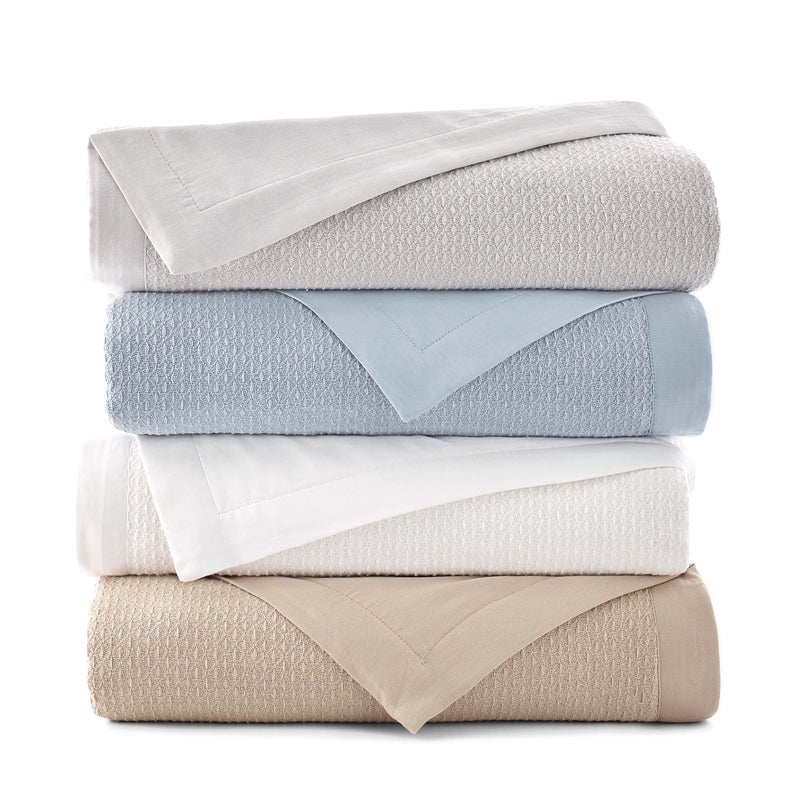 Vellux 100% Cotton Blanket - Soft, Breathable & Lightweight Thermal Blanket - All Season King Size Perfect for Layering Bed, Couch & Sofa - Hotel Quality (108x90 Inch, Blue) - Image 3